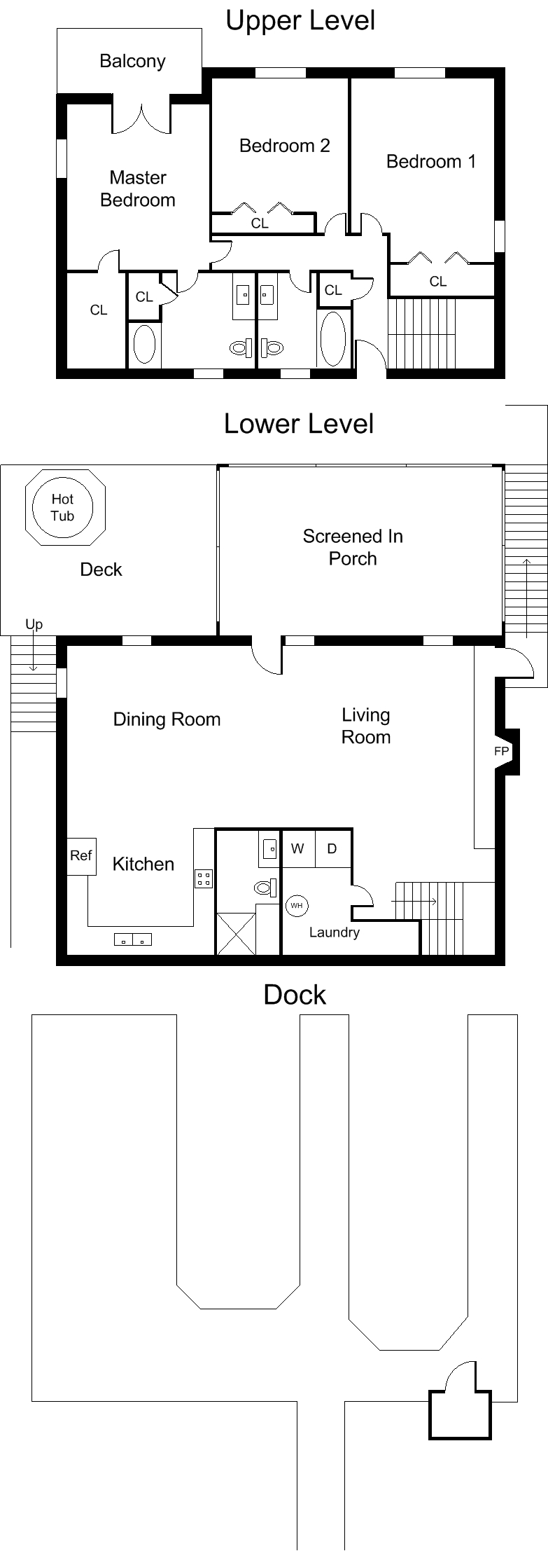 Floor Plan for Hillcrest - Ideal Family Retreat with Great Water Views.  39 MM Osage Arm (Brush Creek Cove)